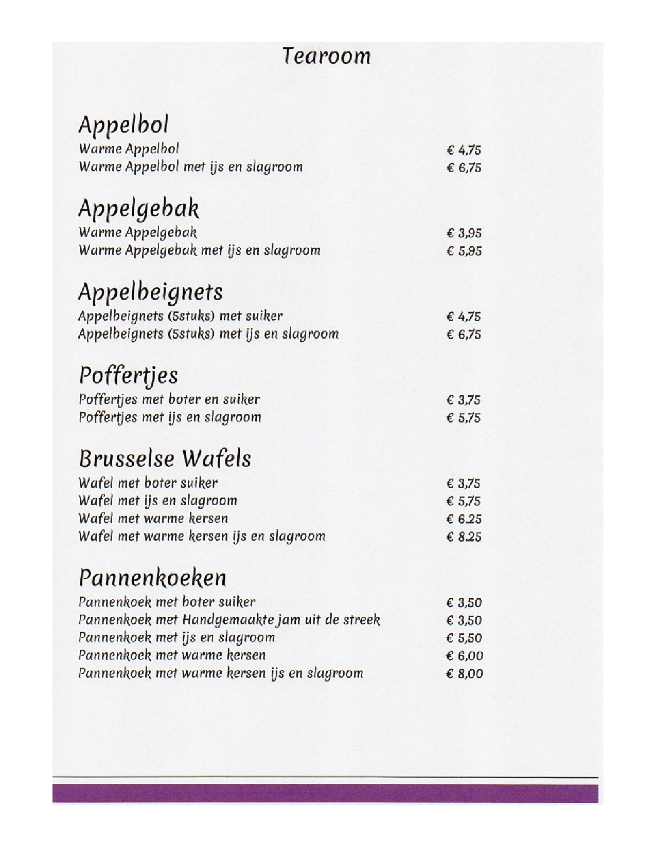 Menukaart Restaurant De Grens, Eede Eet.nu