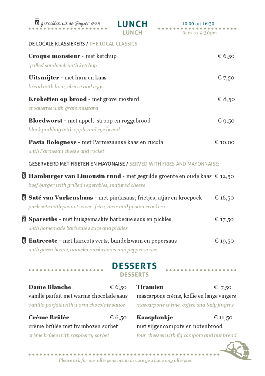 Lunchkaart lente/zomer De Geulhemermolen, Berg en Terblijt Eet.nu