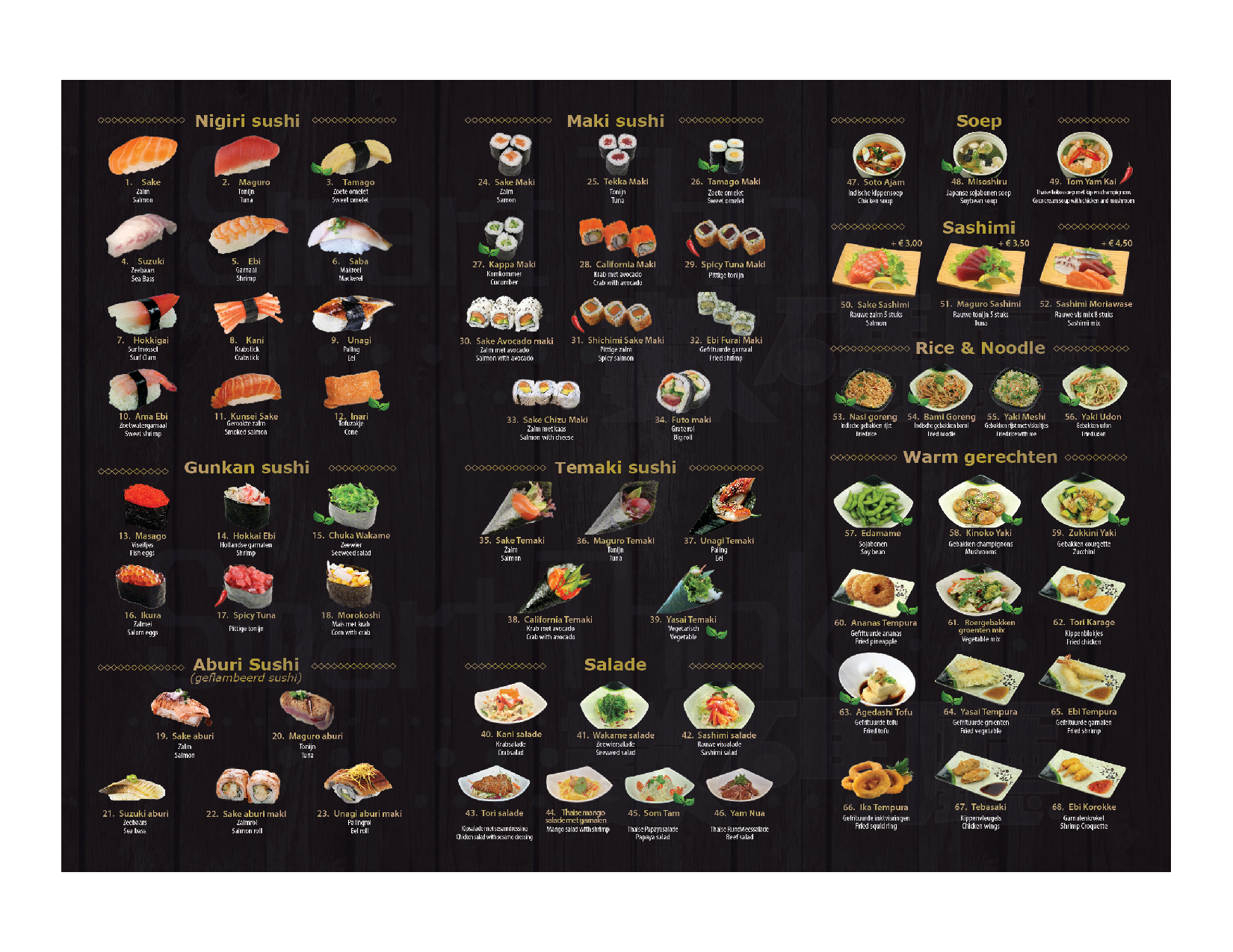 Menukaart Tommy Kitchen, Alphen aan den Rijn Eet.nu