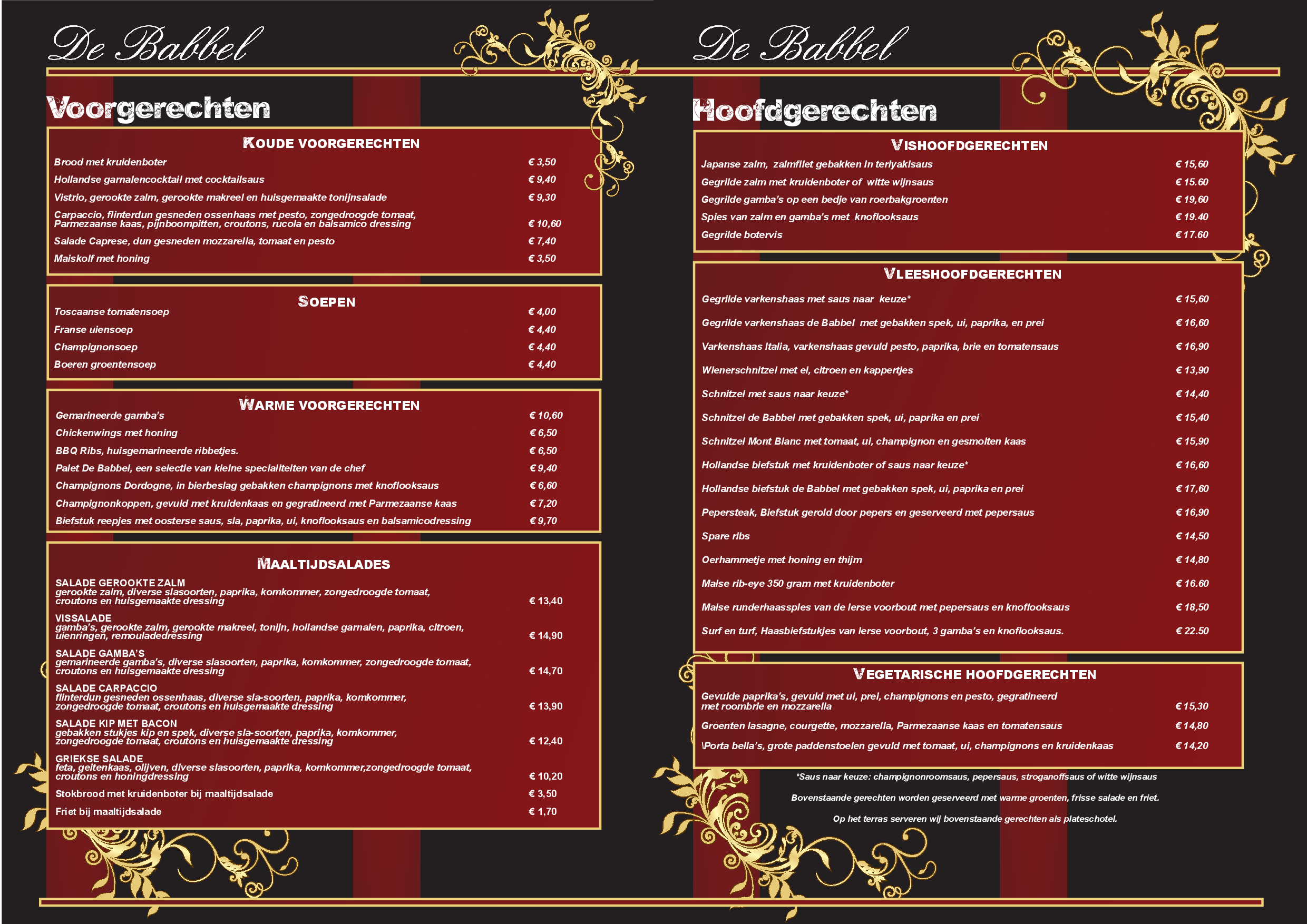 Dinerkaart De Babbel, Apeldoorn Eet.nu