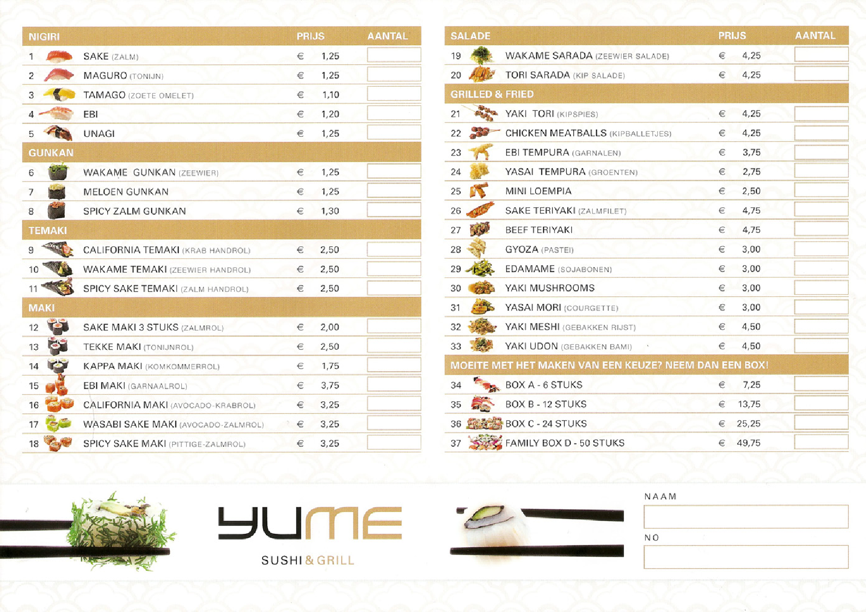 afhaal menu YuMe, Apeldoorn Eet.nu
