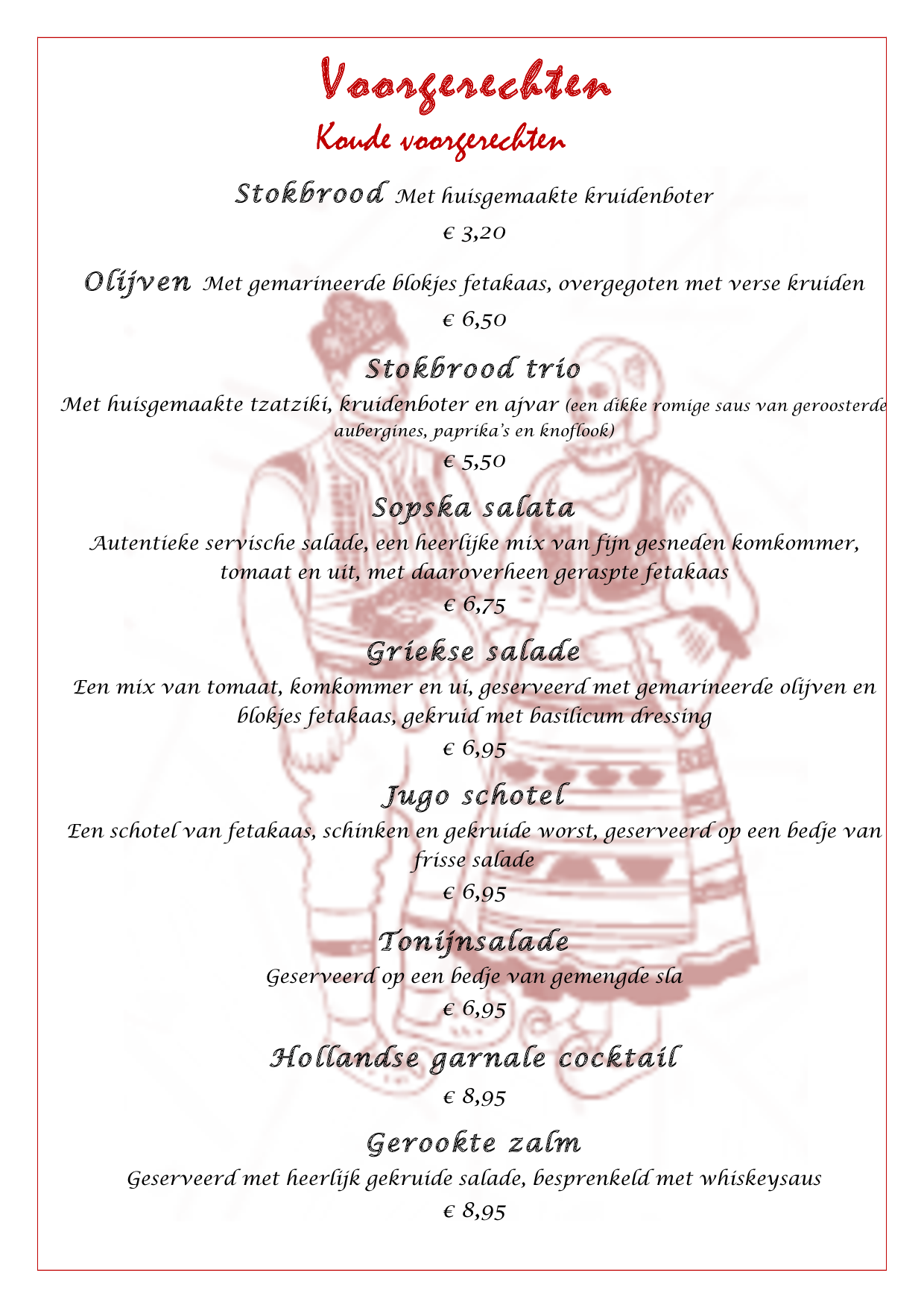 Menukaart Balkan Aleksandar, Drachten Eet.nu