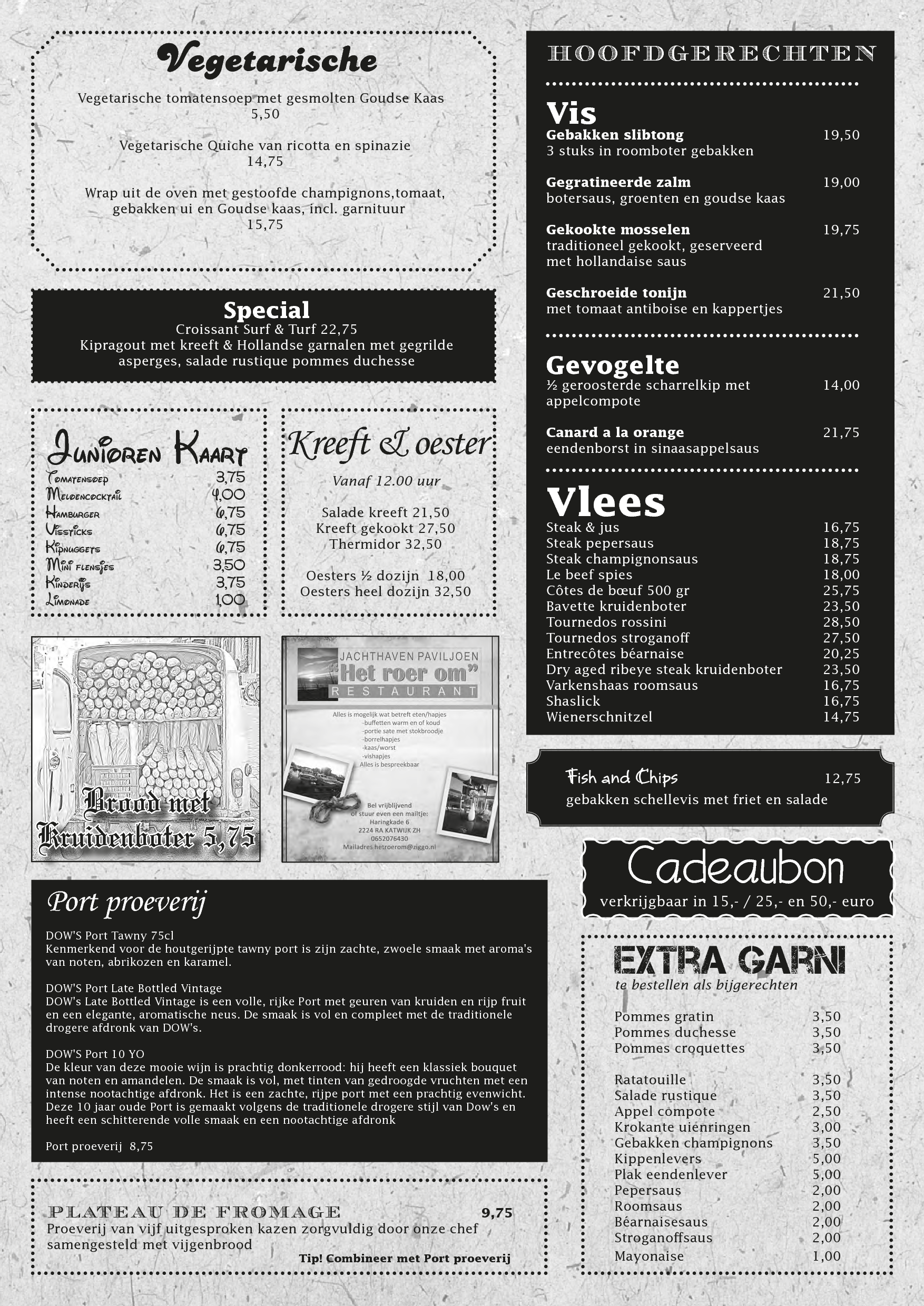 Menukaart Brasserie Havenkwartier, Katwijk Eet.nu