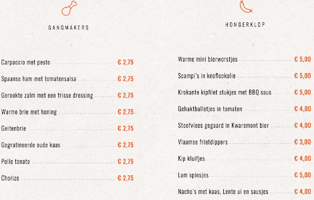 Menukaart De Vlaamse Hoogmis, Zwolle Eet.nu