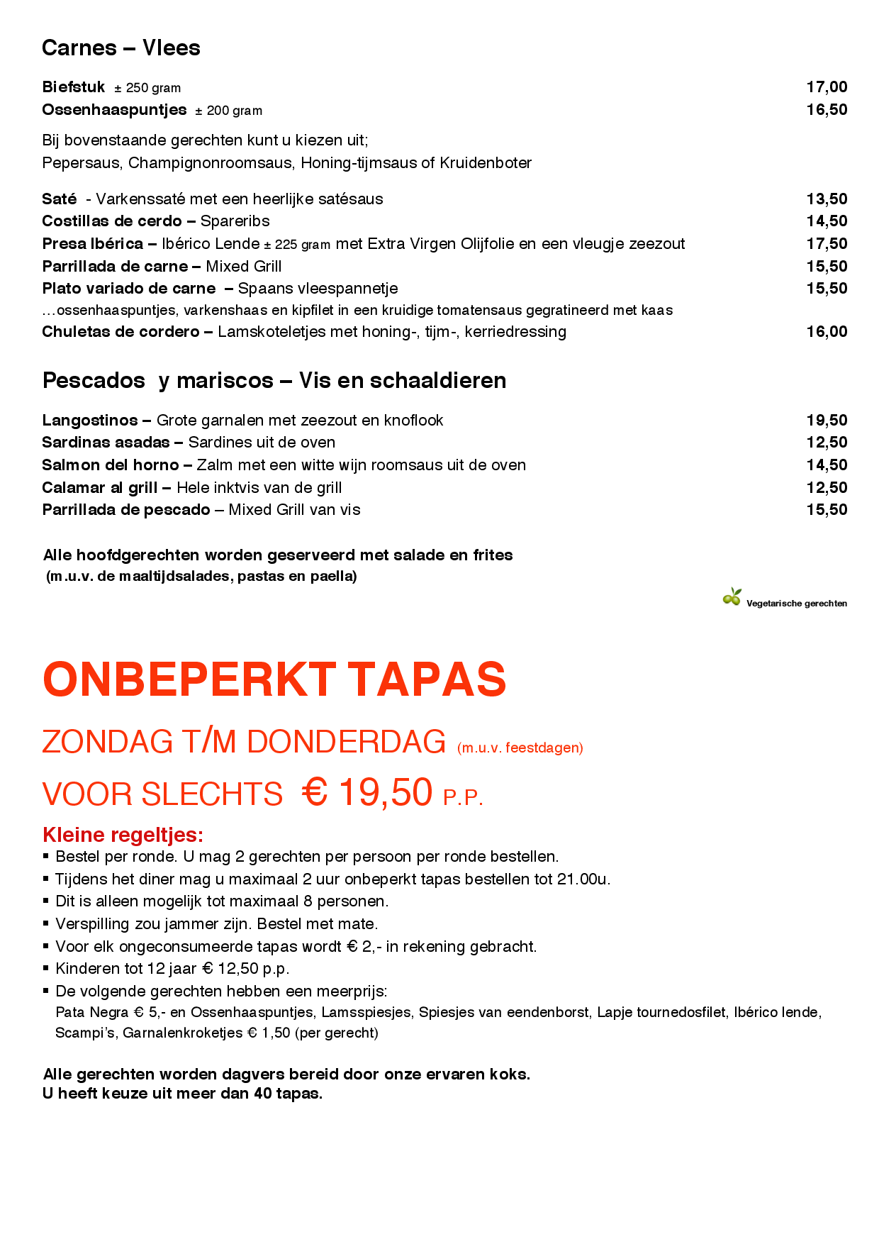 Menukaart Eetcafe De Dirigent, Den Bosch Eet.nu