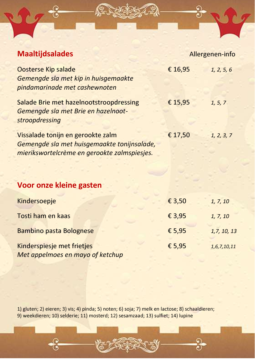Menukaart In de Kroeën, Mechelen Eet.nu