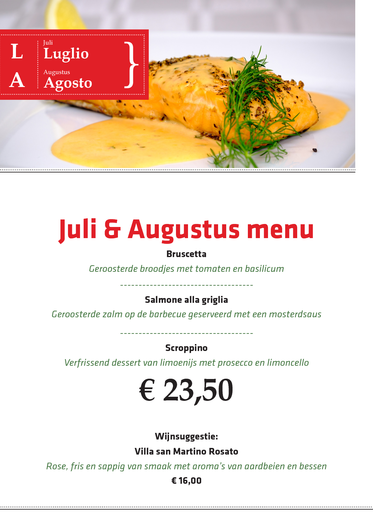 Menukaart Piccola Roma, Beilen Eet.nu