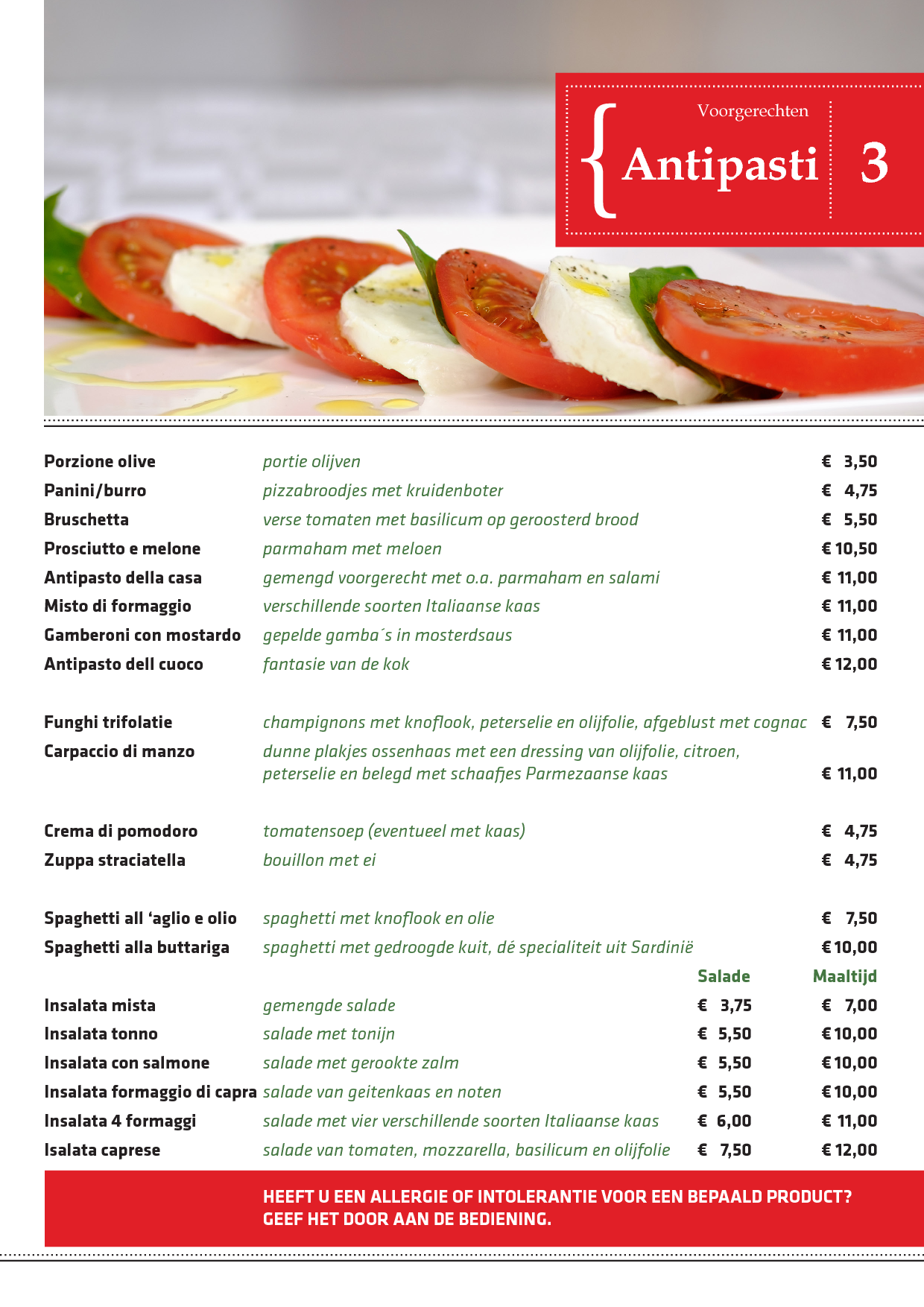 Menukaart Piccola Roma, Beilen Eet.nu