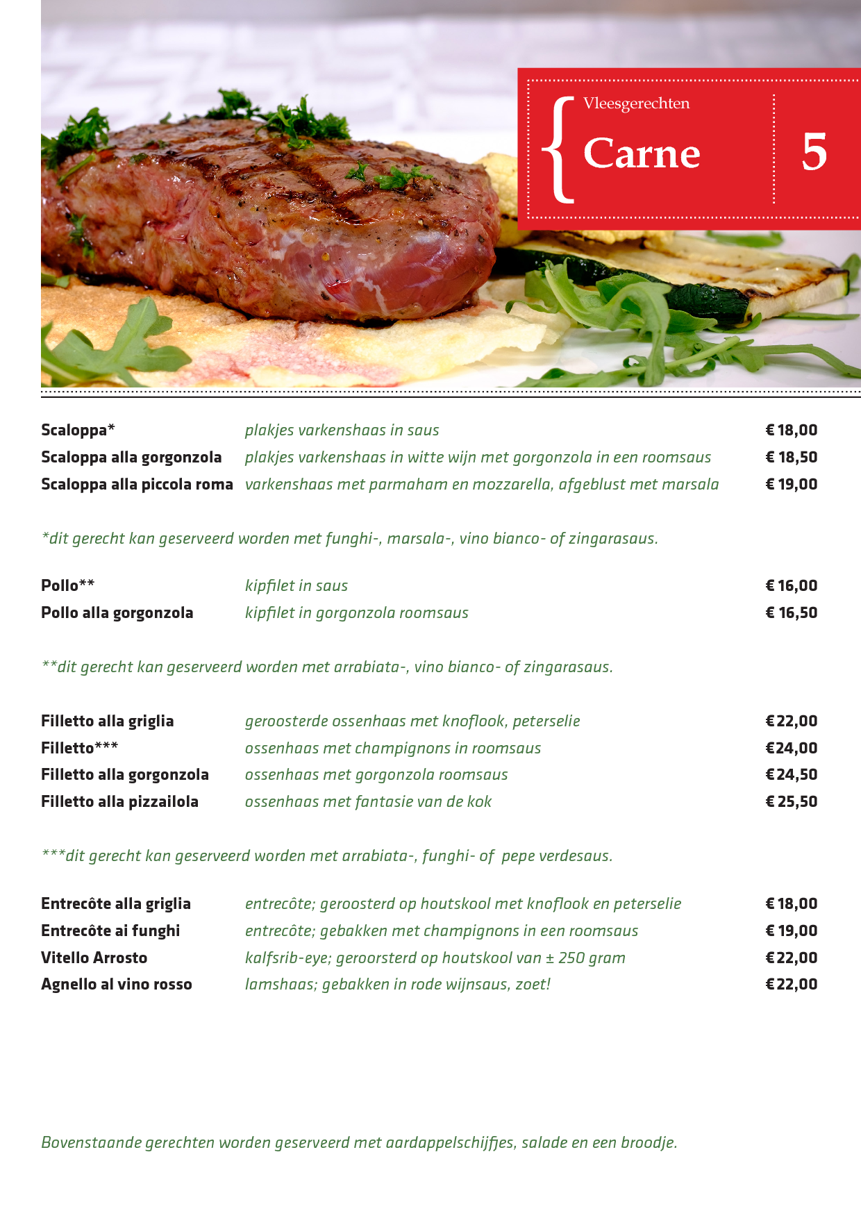 Menukaart Piccola Roma, Beilen Eet.nu