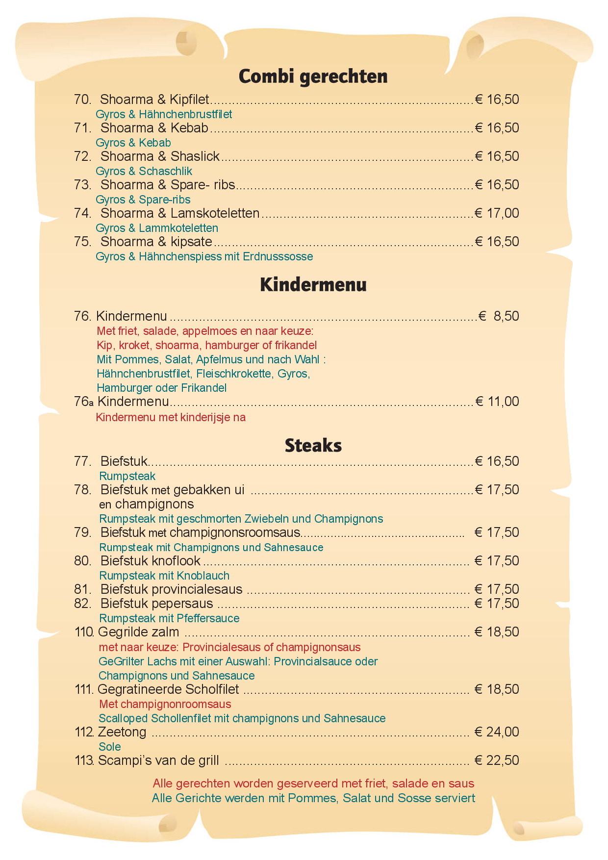 La Strada Menu La Strada Scharendijke Eet Nu