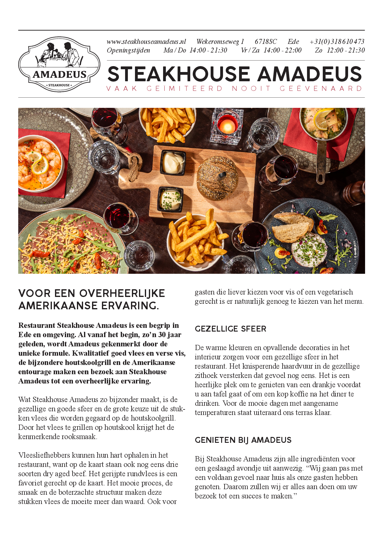 Menukaart Amadeus, Ede Eet.nu