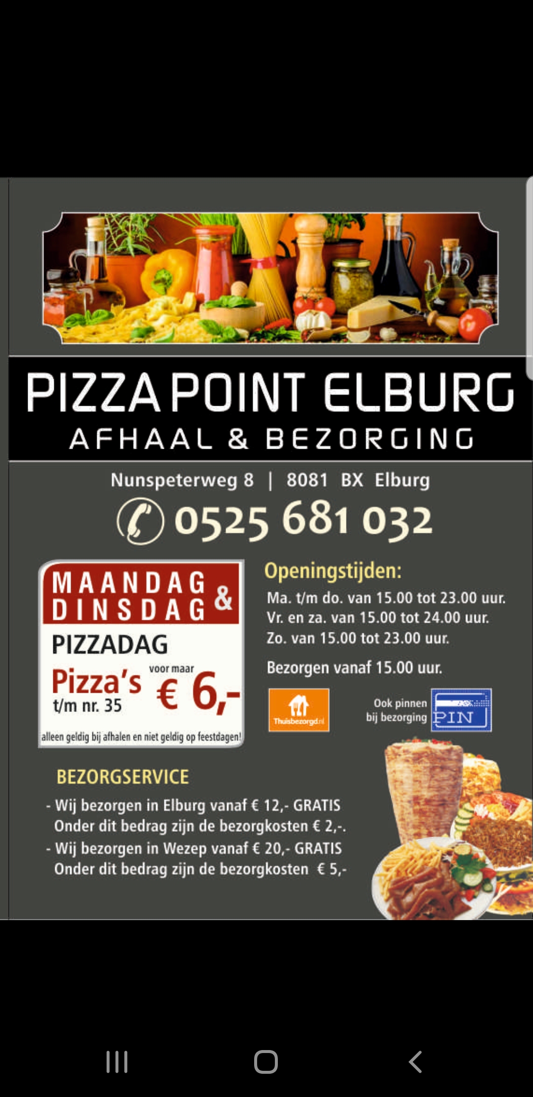 Pizzapoint Elburg - Eet.nu